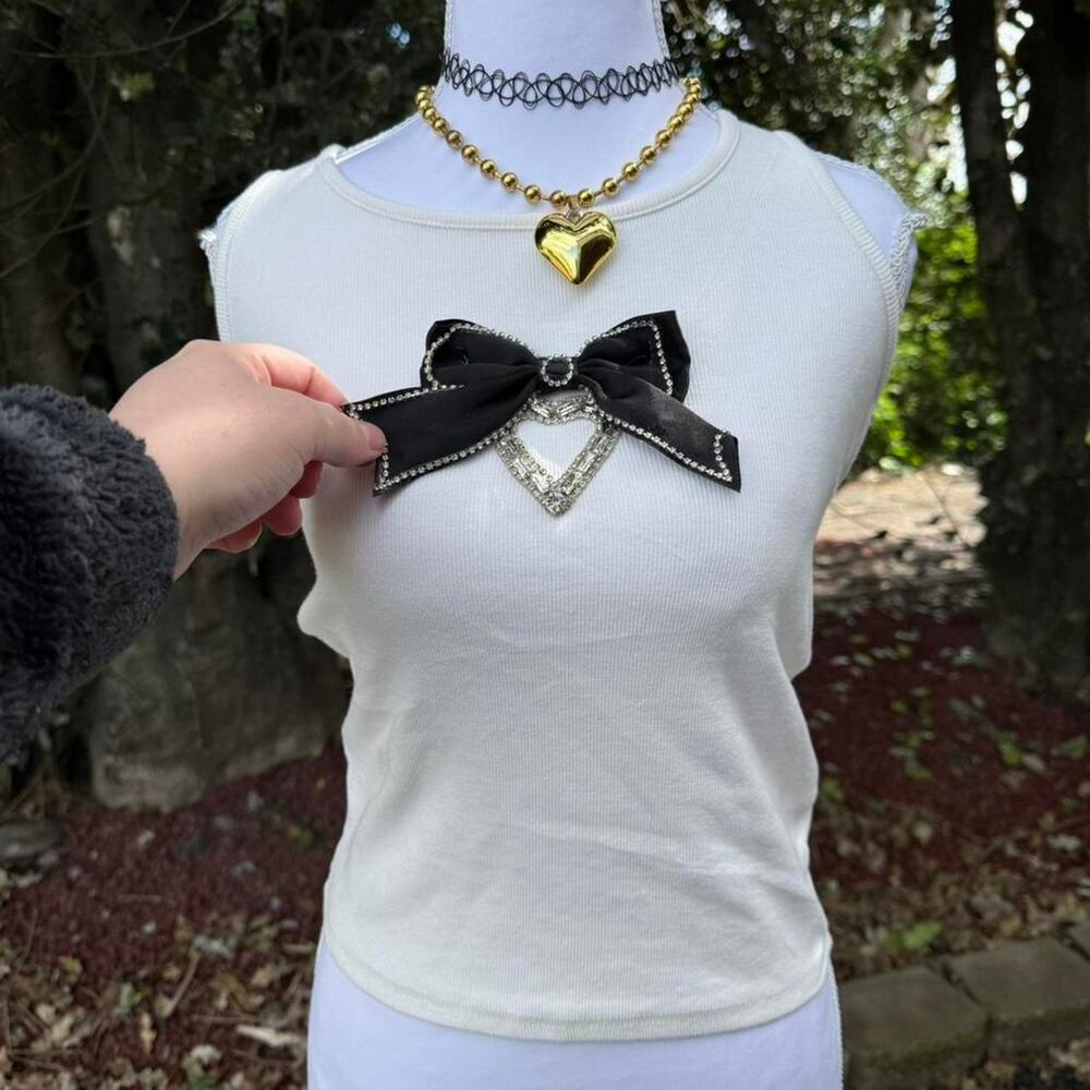 Coquette white tank top with